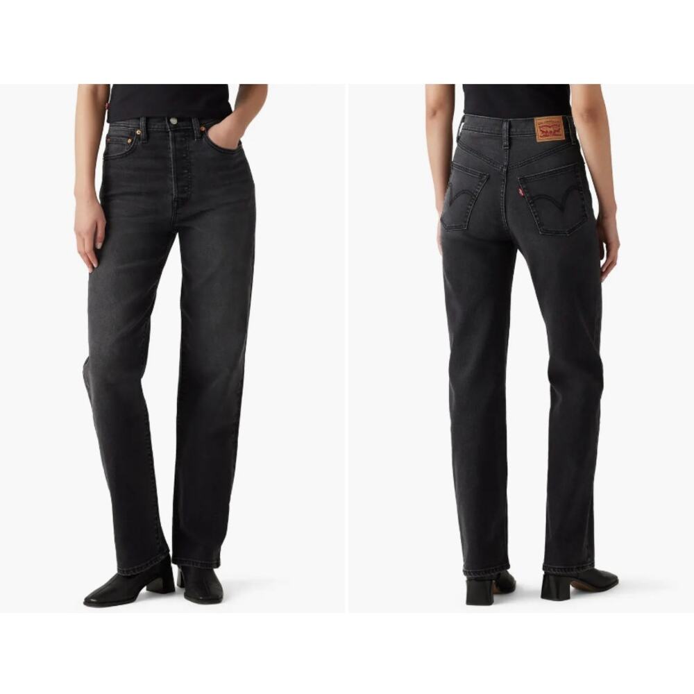 Levi’s Ribcage Straight Jeans Black Women’s 26x30  NWOT High Rise - Full length